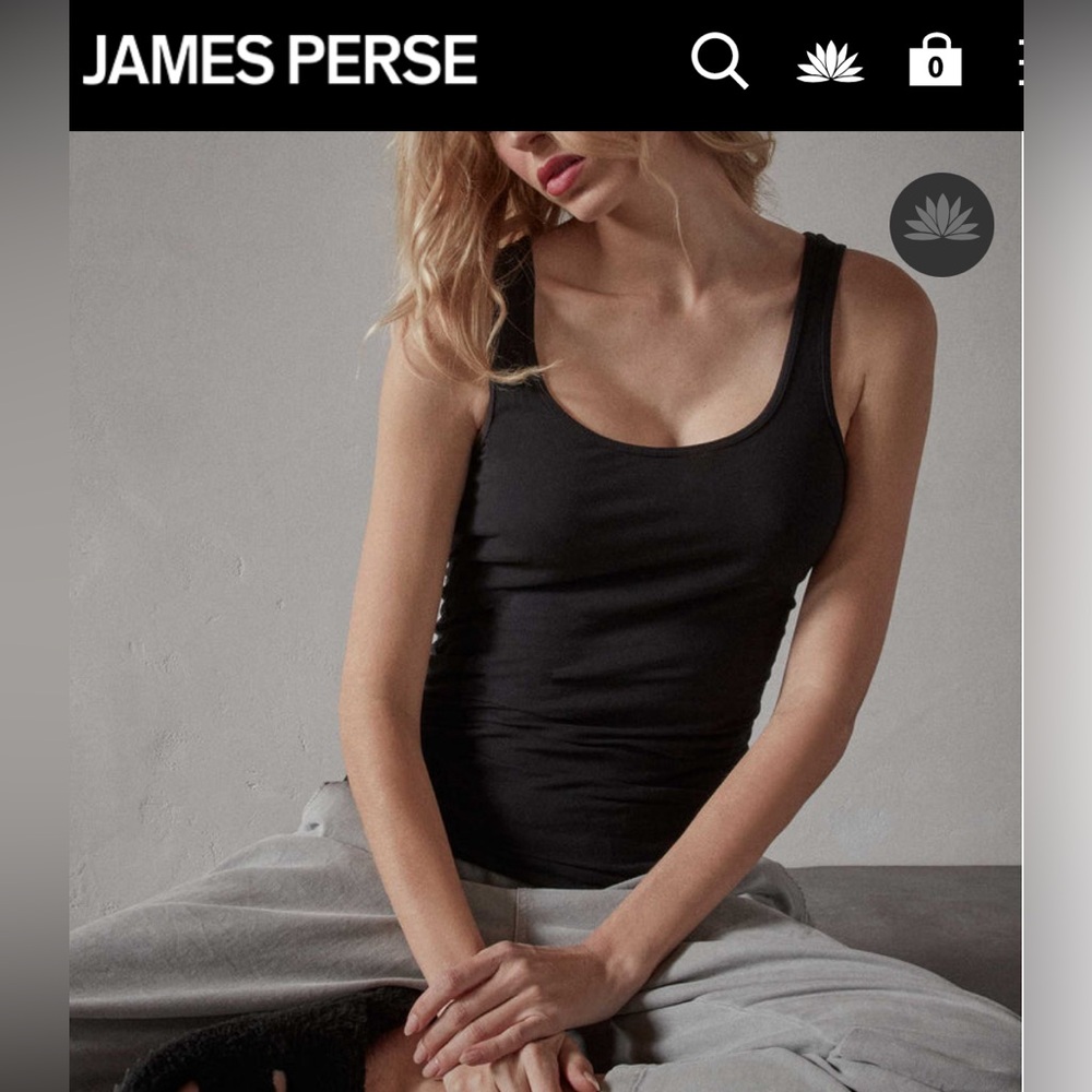 James Perse Long Fit Rayon Tank in Black Size 2 Medium